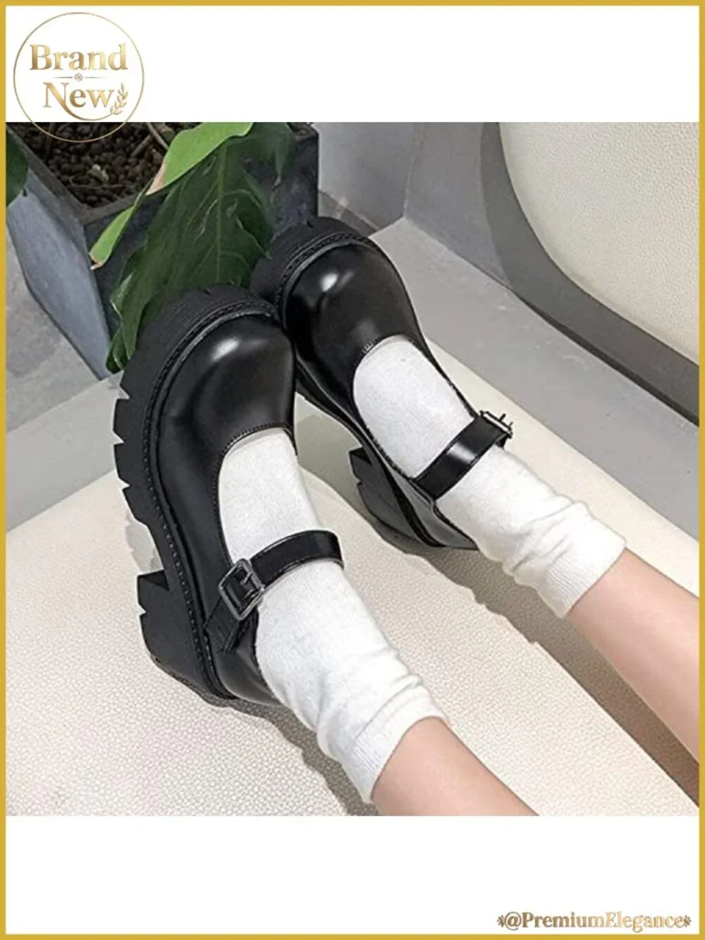Platform Mary Janes Chunky Heel Ankle Strap PU Leather Oxford Dress Shoes